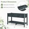Costway HIPS Raised Garden Bed Poly Wood Elevated Planter Box with Legs, Storage Shelf Blue/Coffee/Black